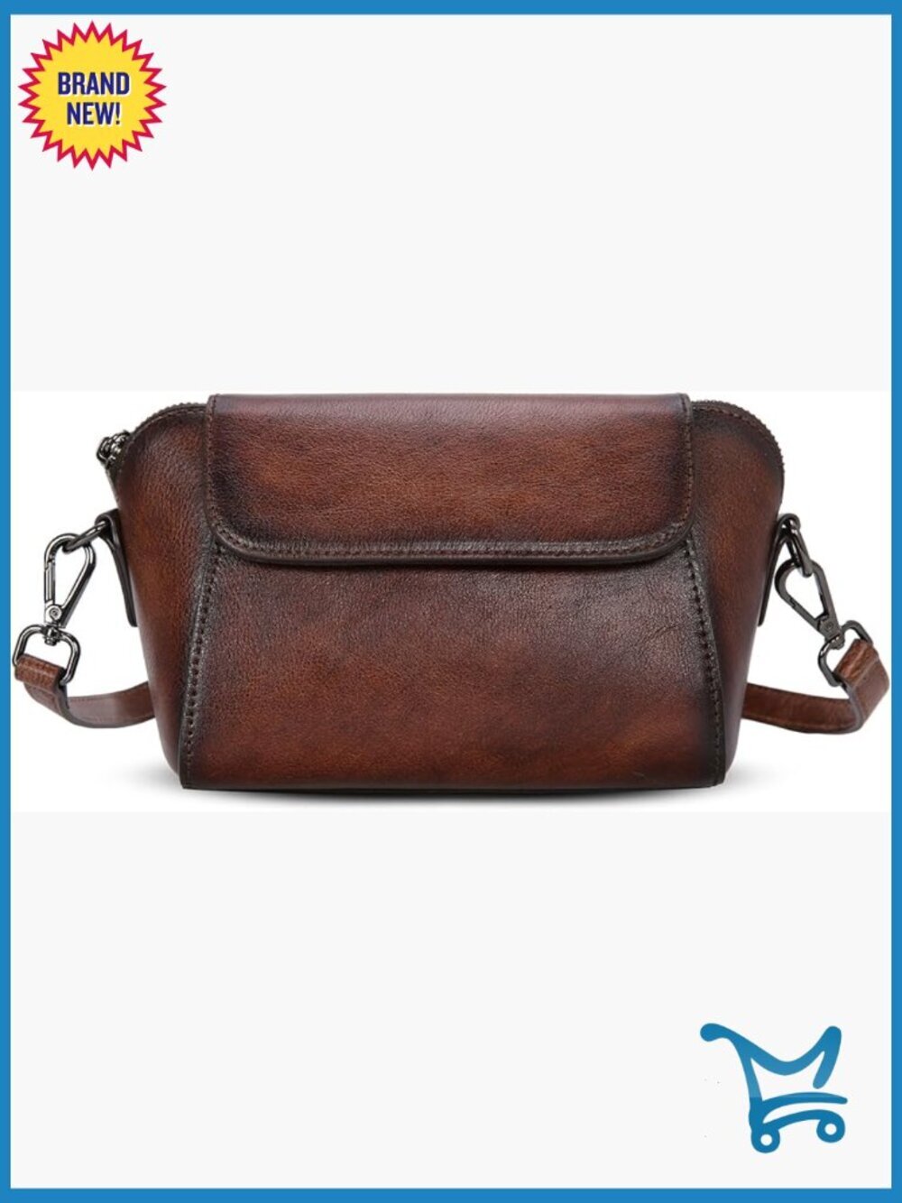 Genuine Leather Crossbody Bag Hobo Satchel Lightweight Adjustable Strap
